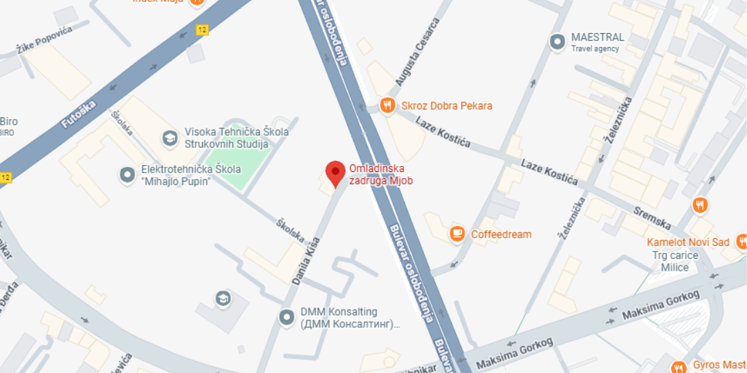 Poslovnica omladinske zadruge Mjob u Novom Sadu - Google Maps