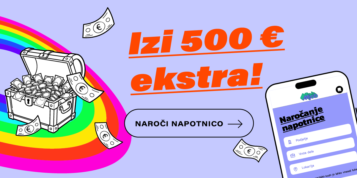 Nagradna igra Izi 500 € - naroči študentsko napotnico - 2026